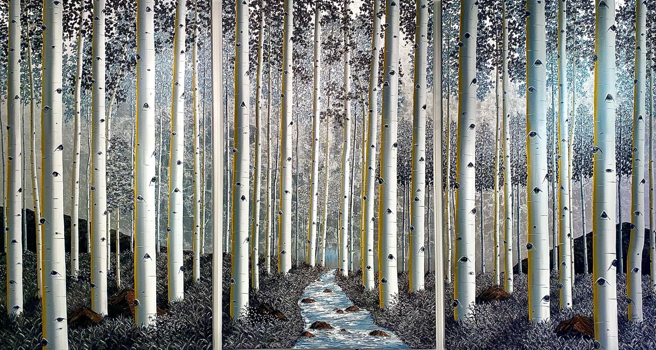 Crystal River Valley 60x36 times 3 Panels