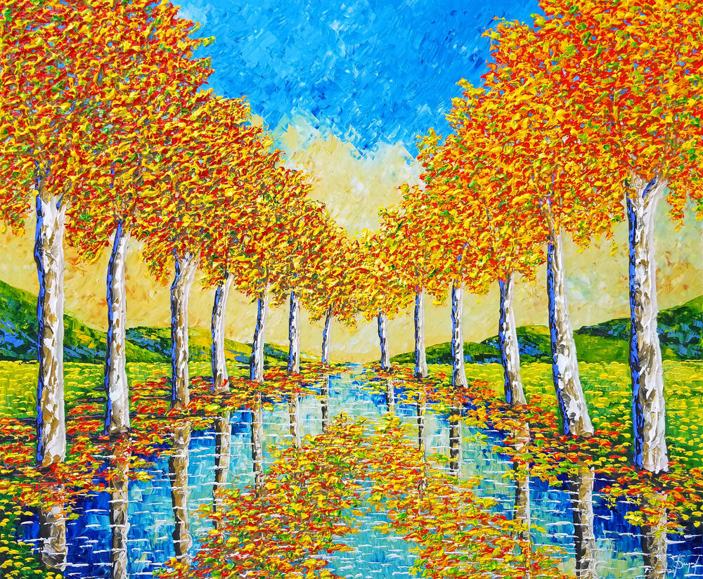 Peaceful Sycamores of Enchanted Streams 60x72