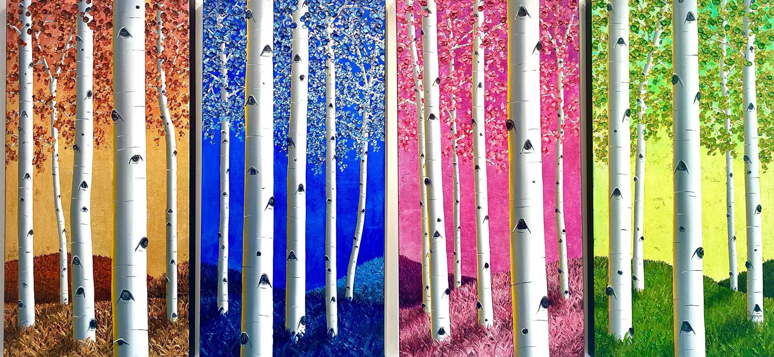 Seasons of Steamboat 30x15 times 4 panels