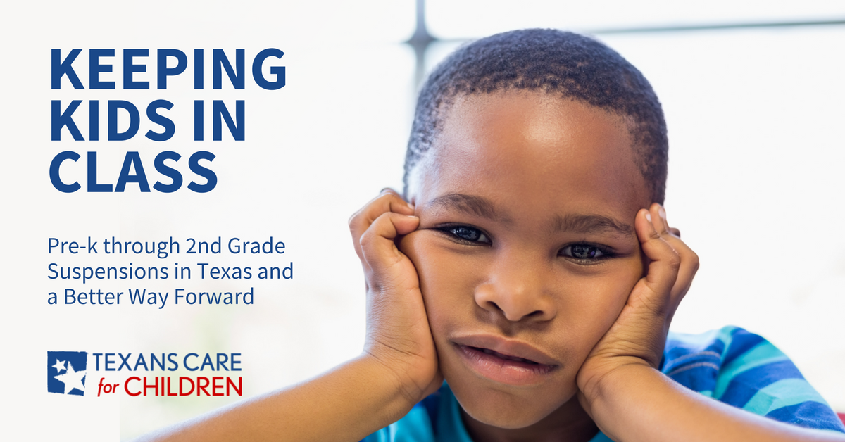 Report Shows Texas Students in Pre-k through 2nd Grade Still At Risk of Getting Suspended