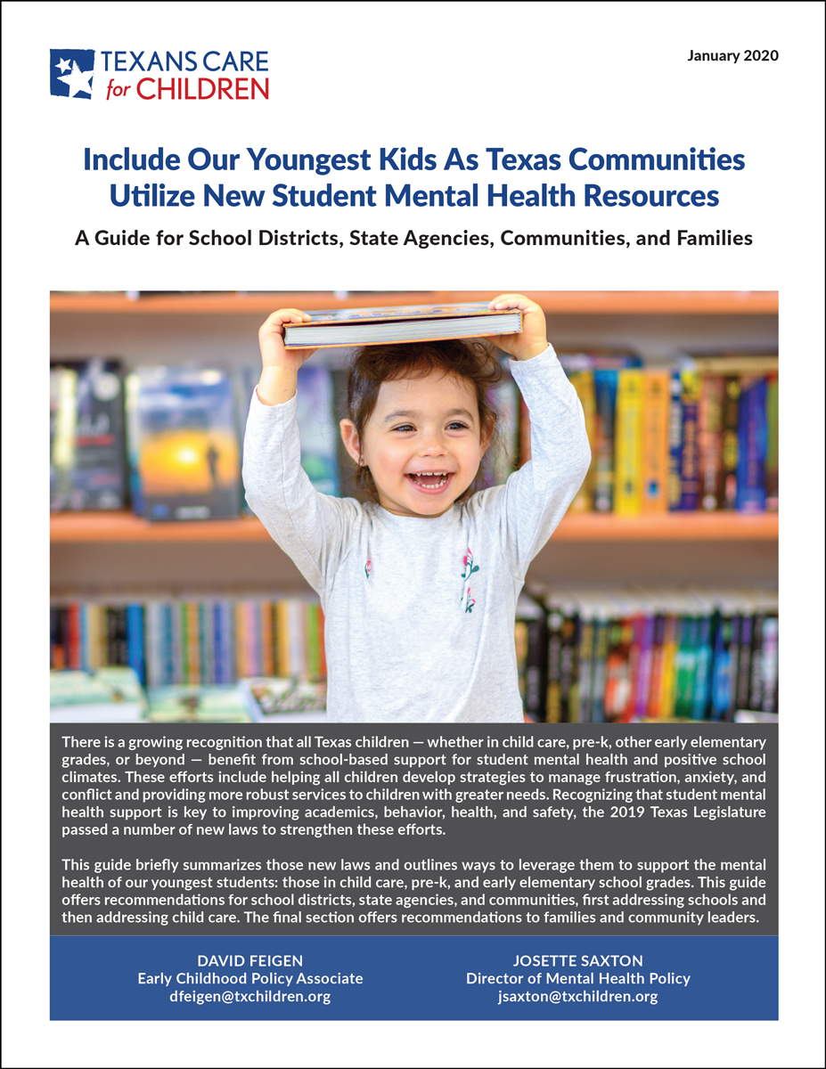 Include Our Youngest Kids As Texas Communities Utilize New Student Mental Health Resources