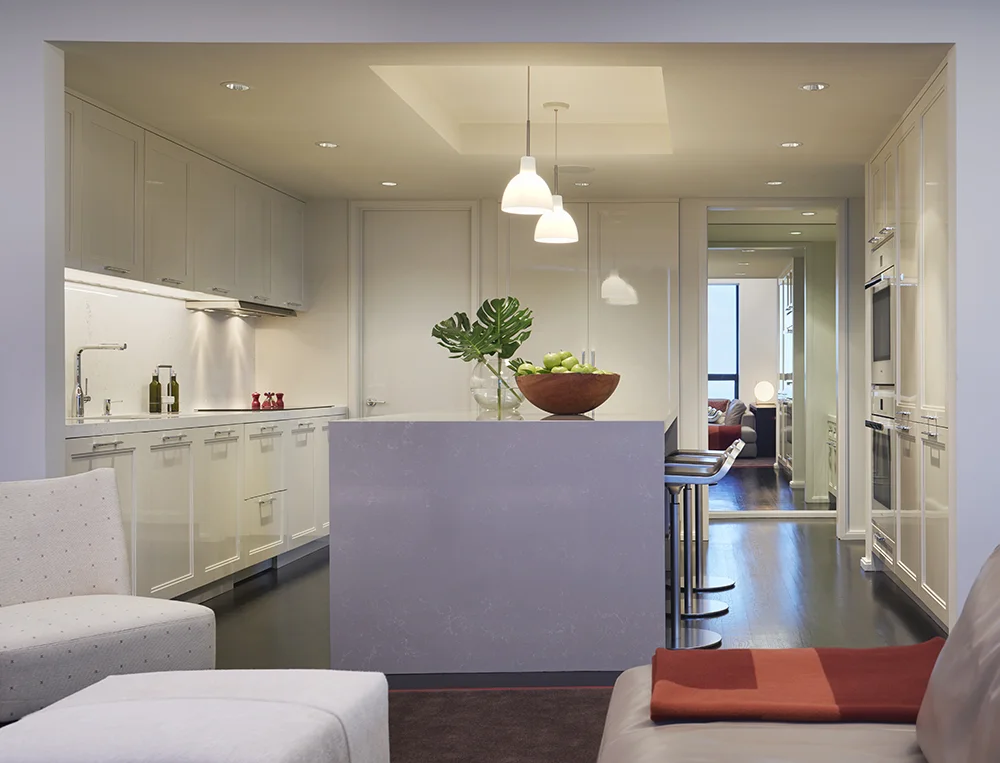 View into the Kitchen and Pantry in a Residence at The Watertower