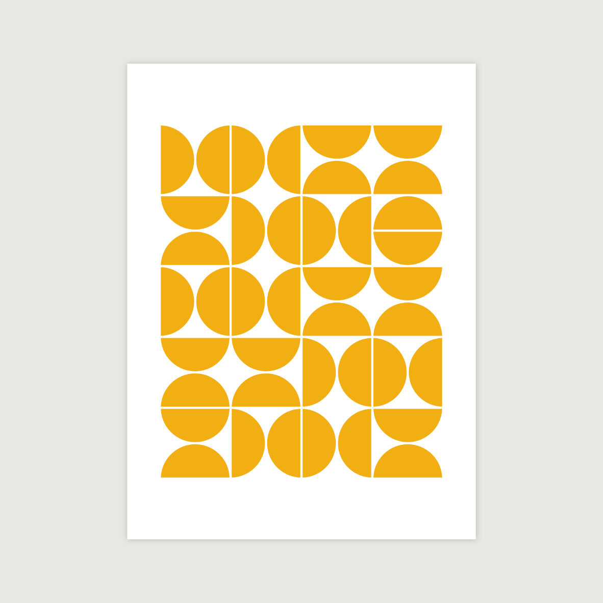 Mid Century Modern Geometric 04 Yellow