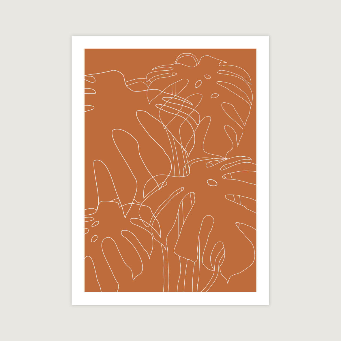 Monstera No2 Burnt Orange