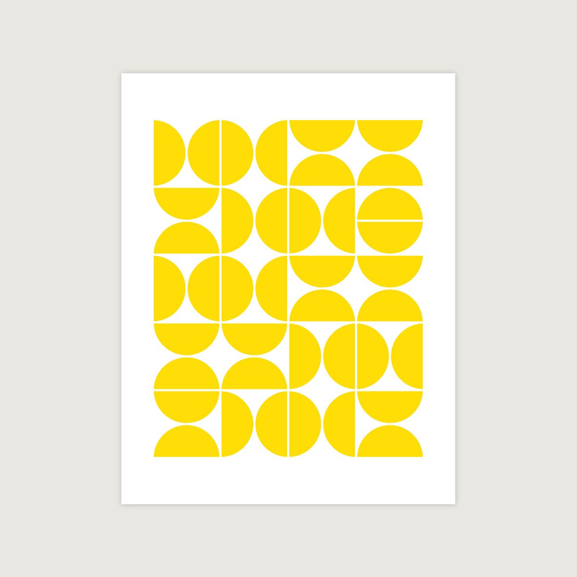 Mid Century Modern Geometric 04 Lemon Yellow