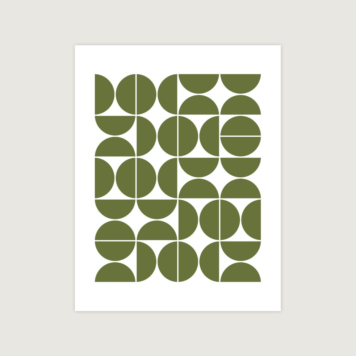 Mid Century Modern Geometric 04 Olive Green
