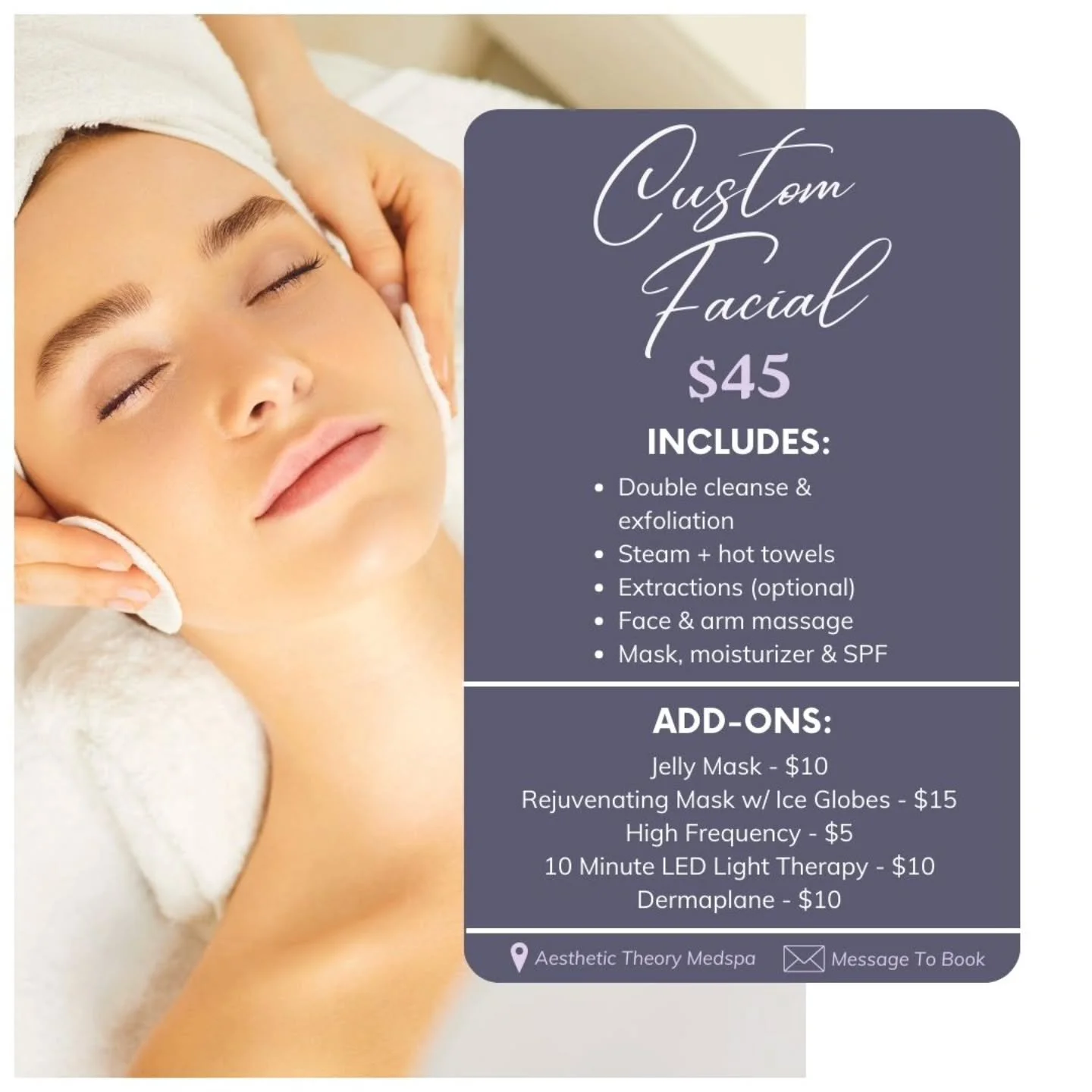 We&rsquo;re excited to start offering facials as part of our esthetics apprenticeship!

That means you&rsquo;ll receive a custom 60-minute facial at a discounted rate while we refine our skills.

Your facial includes:
✔️ Double cleansing
✔️ Gentle ex