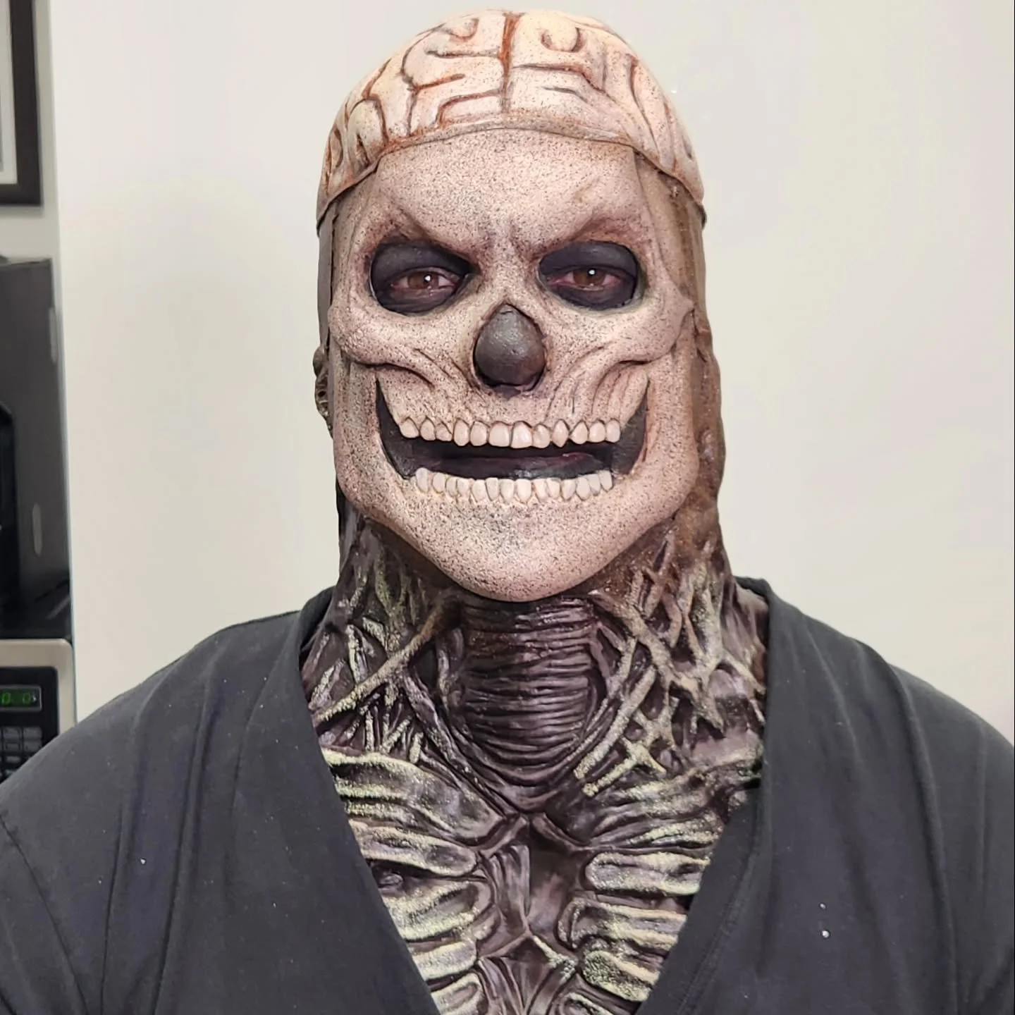 Absolutely love the way this guy came out. We used 4 separate pieces of foam latex and rubber latex to create this character. There's also a bald cap hidden under there so we had something to secure all of our prosthetics too. This guy took about 3 h