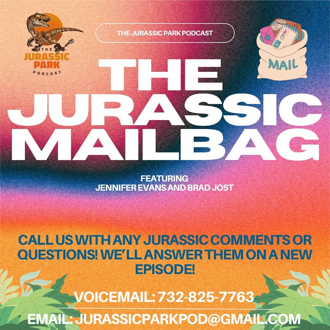 The Jurassic Mailbag returns!! Call NOW! We need your thoughts, comments and questions asap for a recording with @jennifer_terek! Let&rsquo;s hear them! 

We&rsquo;ll play any calls and read any emails on the next episode! 

#thejurassicmailbag #jura