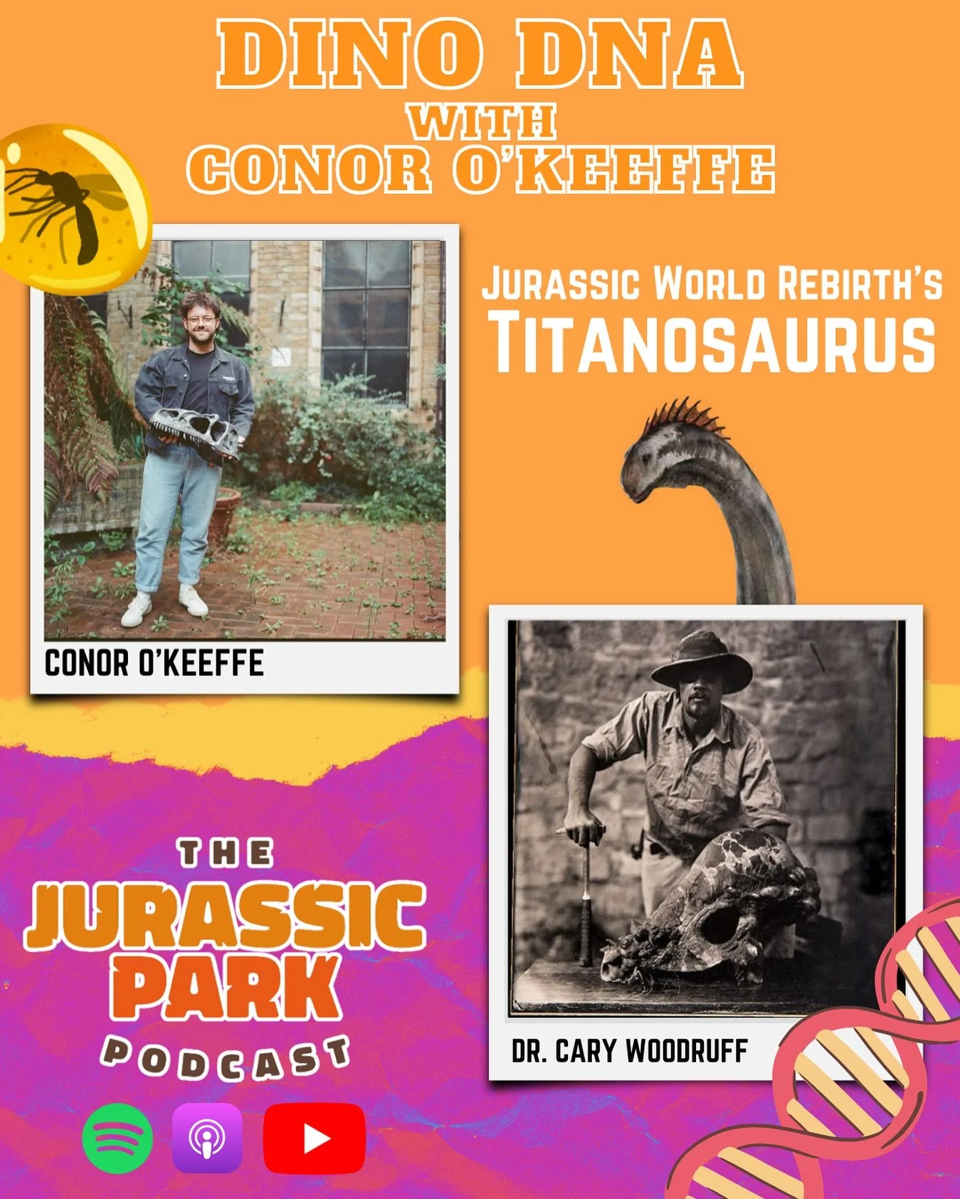 NEW EPISODE: @conorontology and paleontologist, Dr. Cary Woodruff, have an excellent chat about the Titanosaurs featured in Jurassic World Rebirth and other Sauropods throughout the franchise! Don&rsquo;t miss it. Listen everywhere podcasts are found