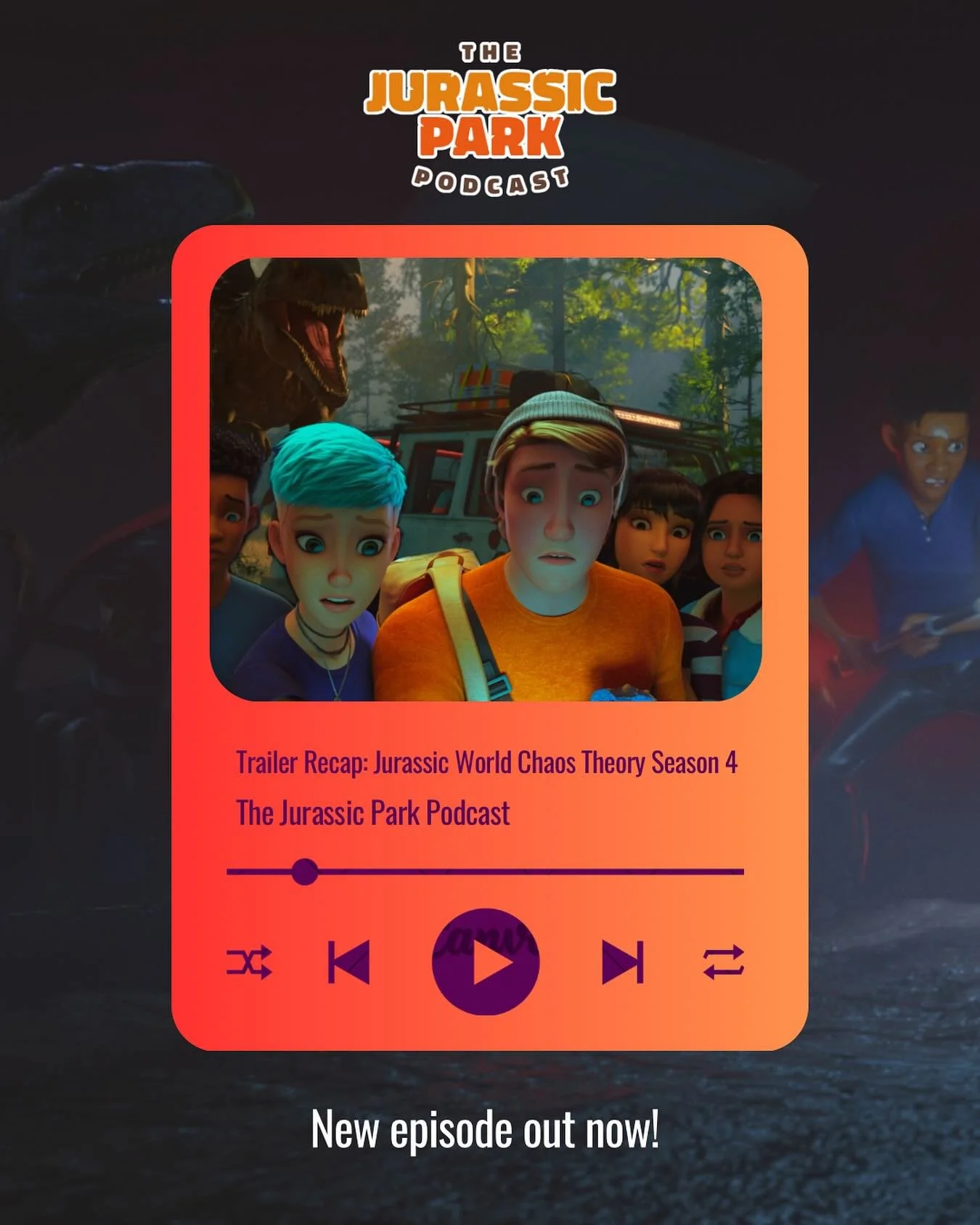 New episode | In today&rsquo;s episode, we present a BONUS episode as we take a look at the trailer for the final season of Jurassic World Chaos Theory. Plus we have some extra details from the press release. Listen everywhere podcasts are found.