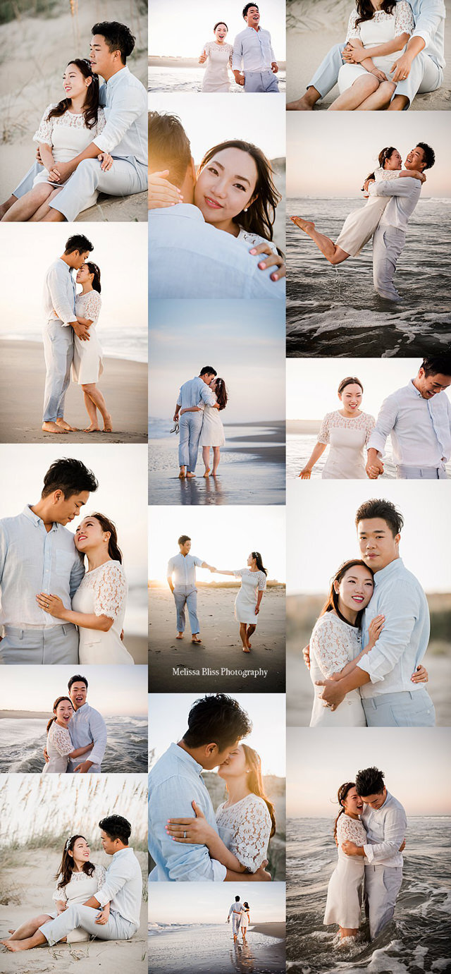 Couple on beach making poses Stock Photo - Alamy