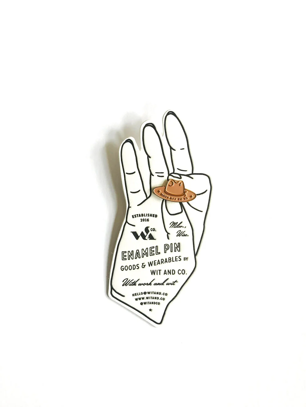 No 041 Hats Off Enamel Pin Wit And Co