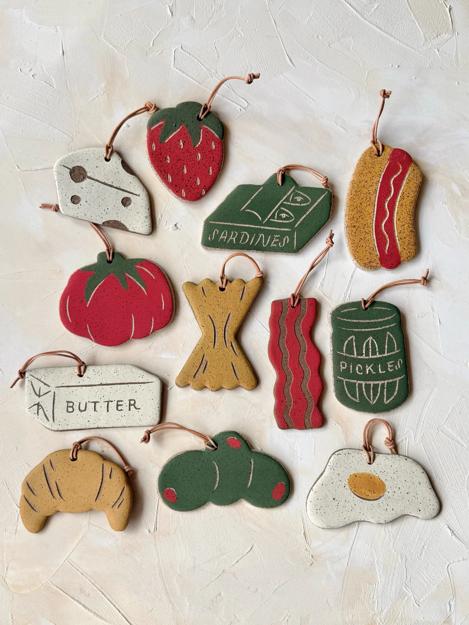 Ceramic Food Ornaments - Wit and Co. x Covet & Ginger Collaboration