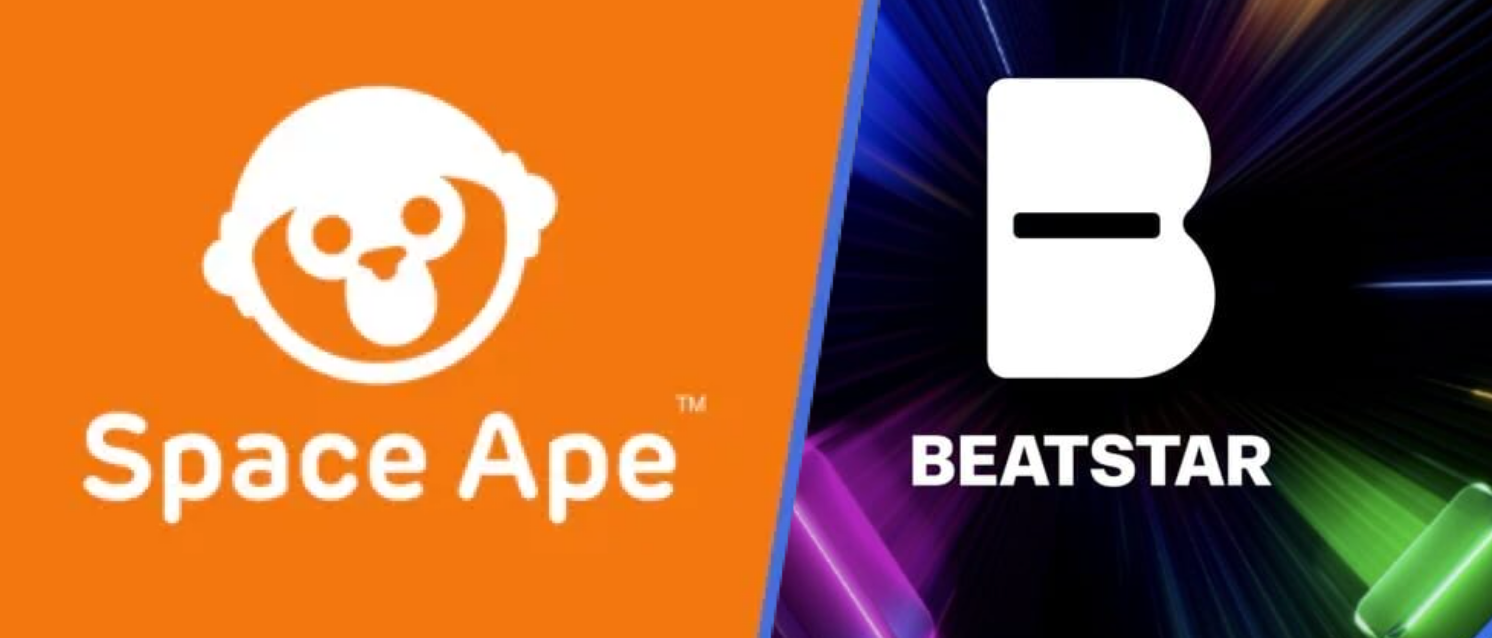 Two logos in one image: Space Ape (game creator) and BeatStar (game)