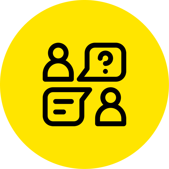 Purple icon of a light bulb with lines indicating illumination