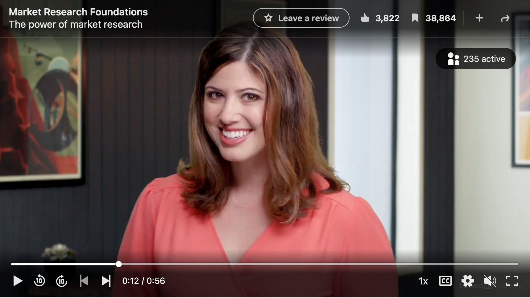 Screenshot thumbnail of the Market Research Foundations course by Sarah Weise on LinkedIn Learning