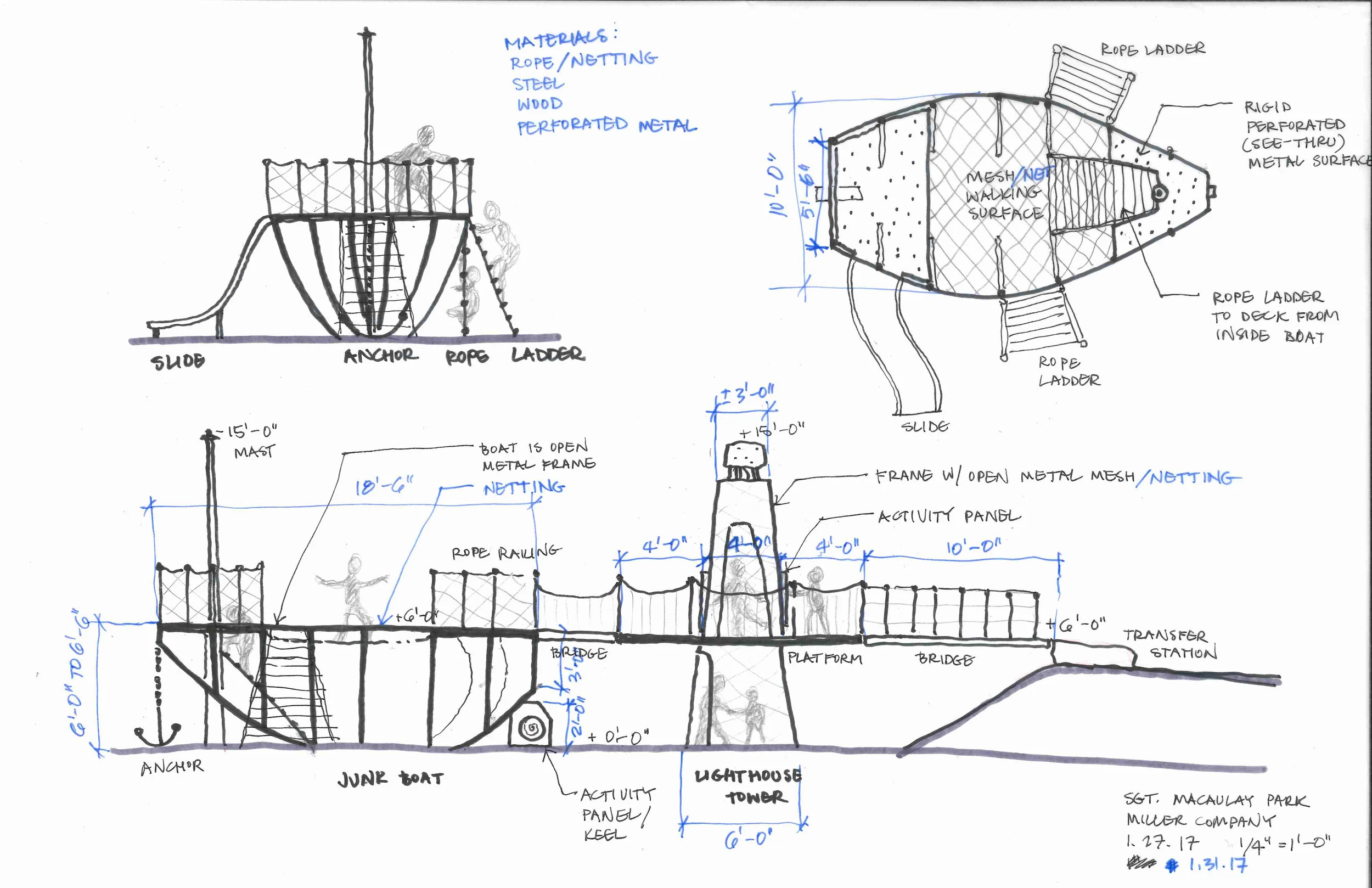 Preliminary sketch of custom play structures.