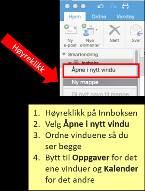 Illustrasjon for å åpne flere Outlook vinduer på Mac