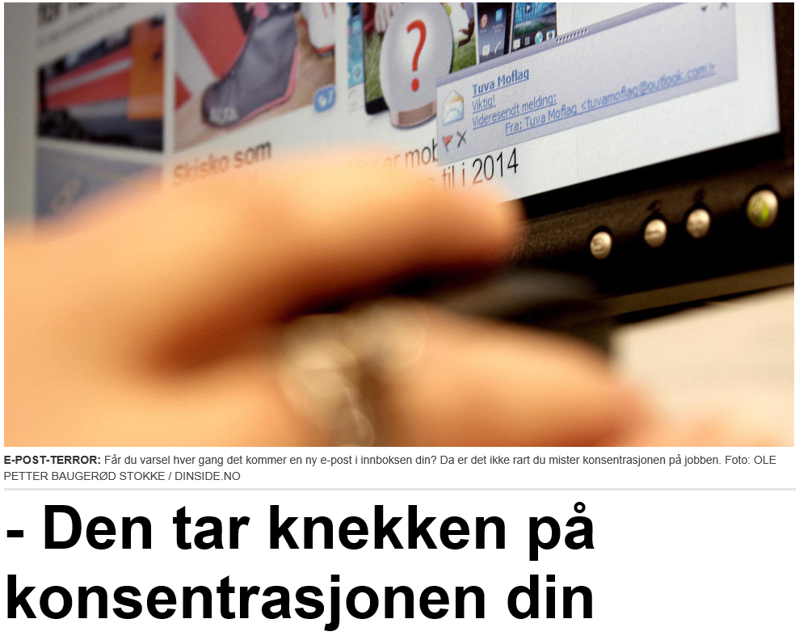 BIldet viser epostflagg fom kommer opp på skjermen. Fra artikkel på dinside.no