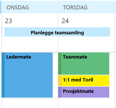 Bildet viser en leders kalender med mange møter
