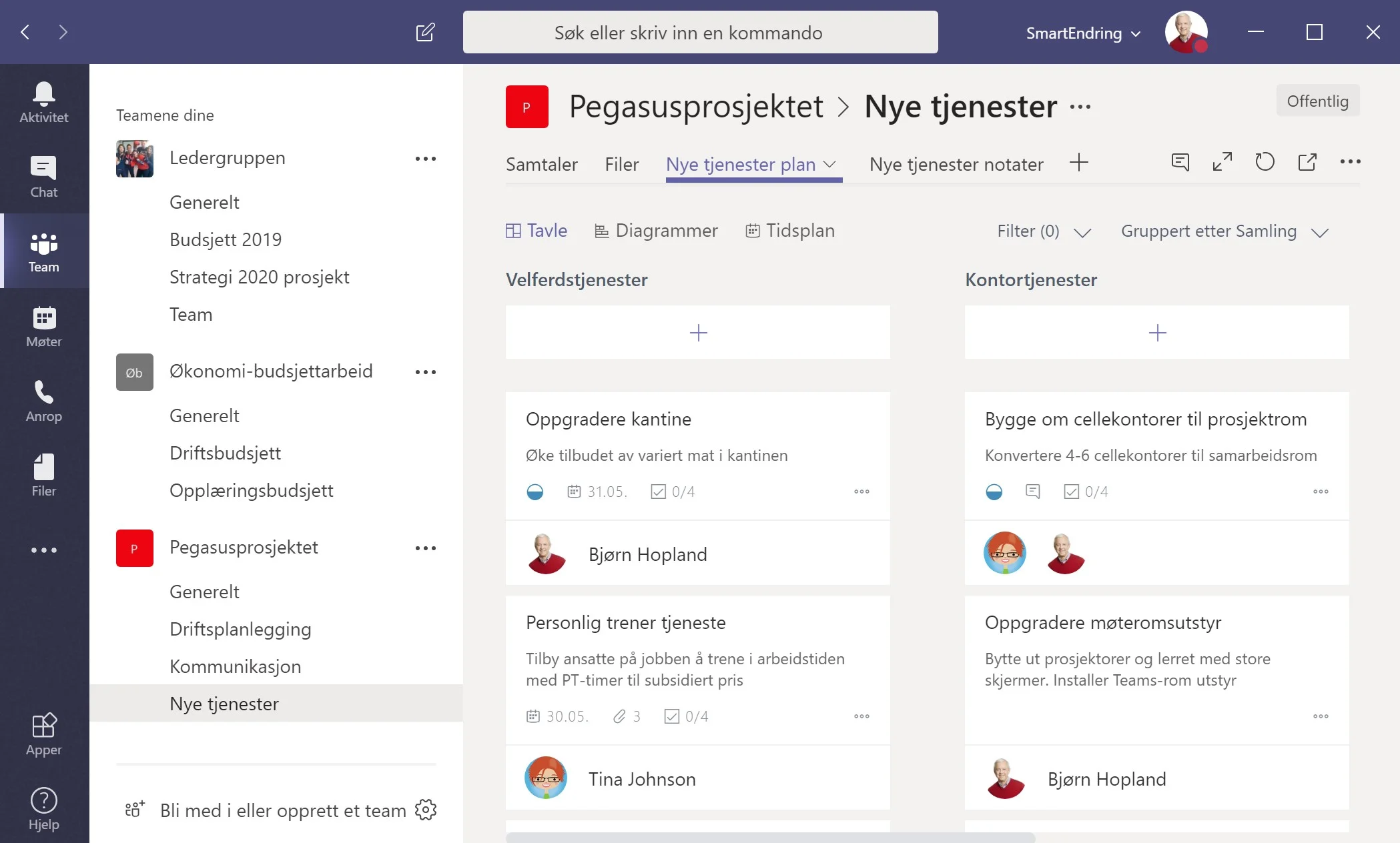 MEd Planner integrert i Teams behandles alle planer, oppgaver, dokumenter og notater på ett sted