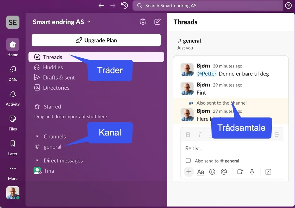 Godt nytt til deg som liker Slack, men ikke Teams så mye — Smart endring AS