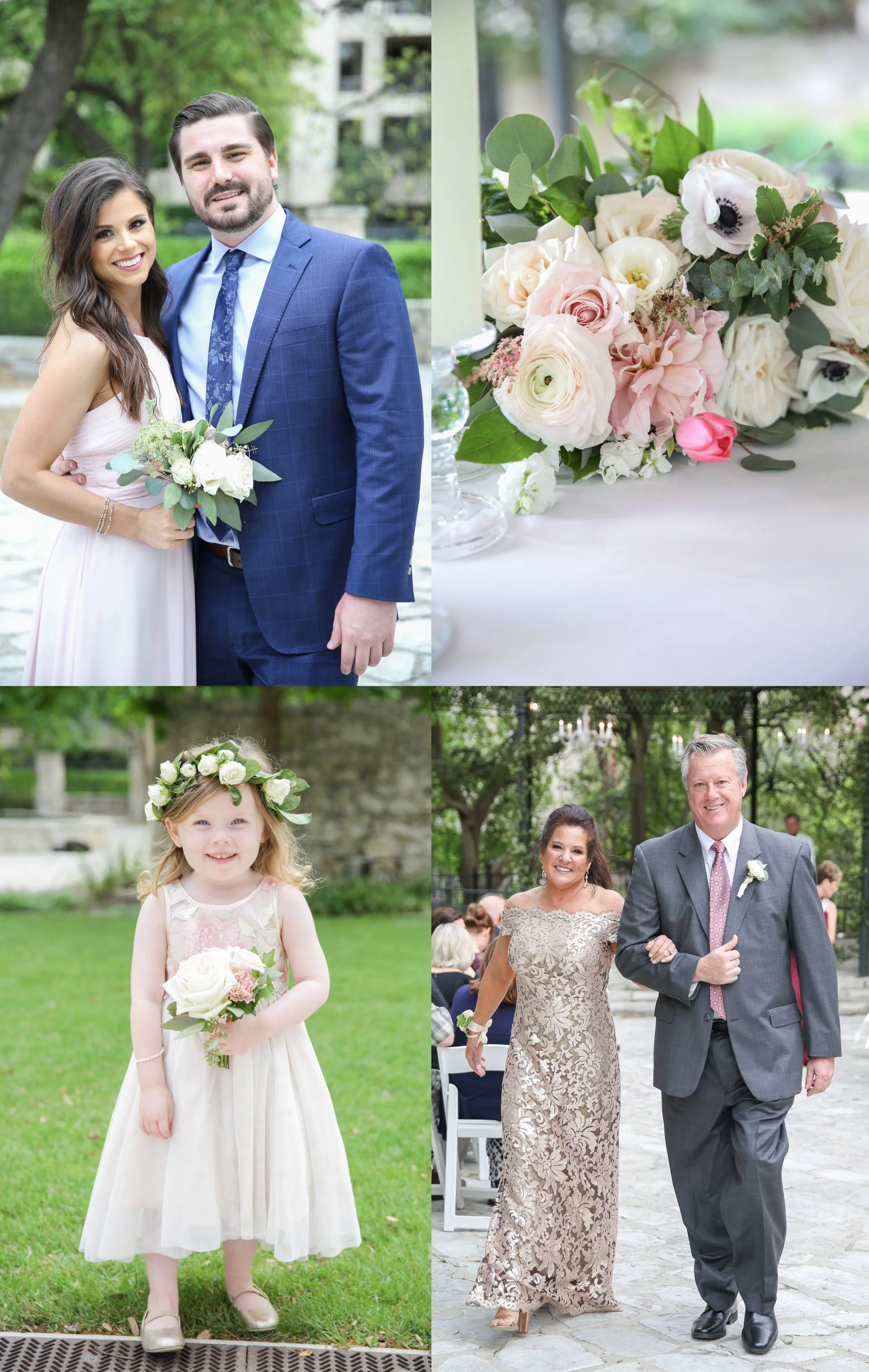 Sweet Kate pictured above, proud to be a flower girl (above, left) Bride’s stunning mother, Jane with her fiance David (above, right).