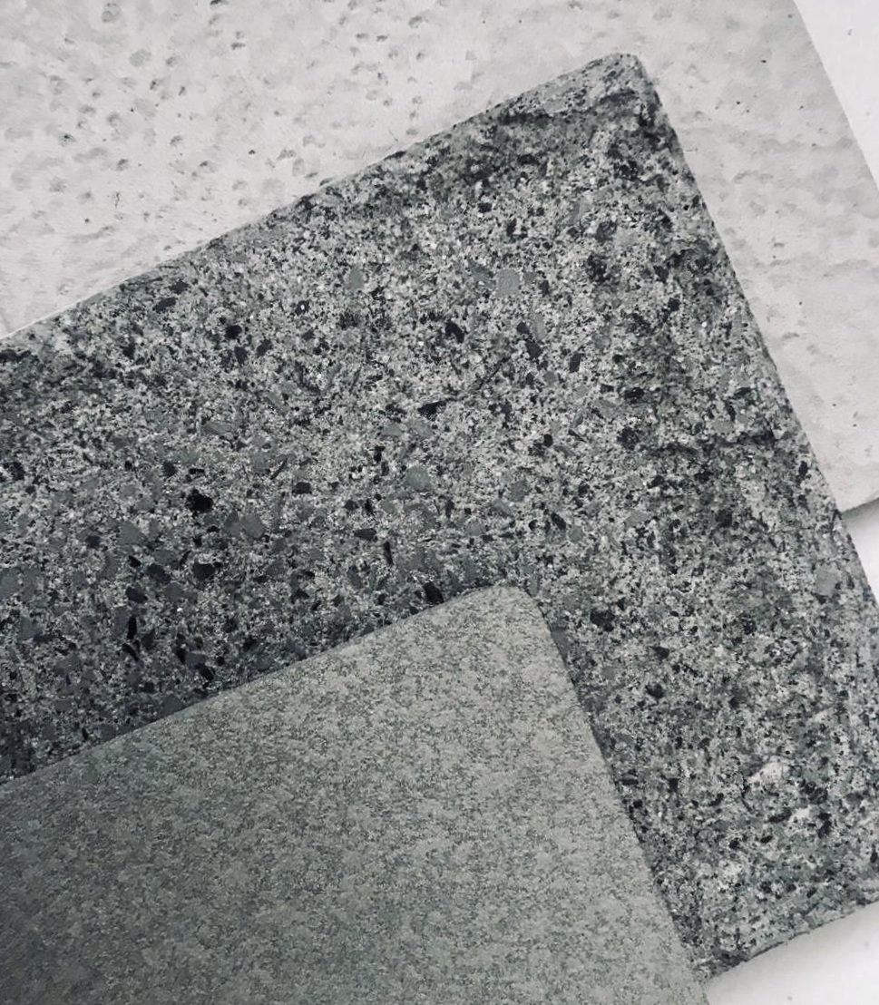 Stone and concrete effects we spotted at the Visual Marketing show yesterday.