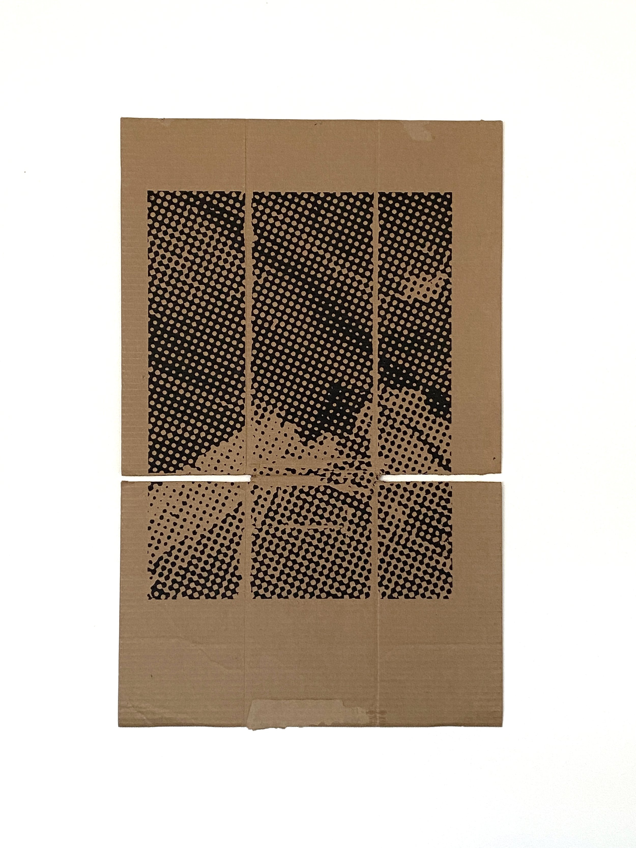  under and in between | screen print on cardboard | 2023 