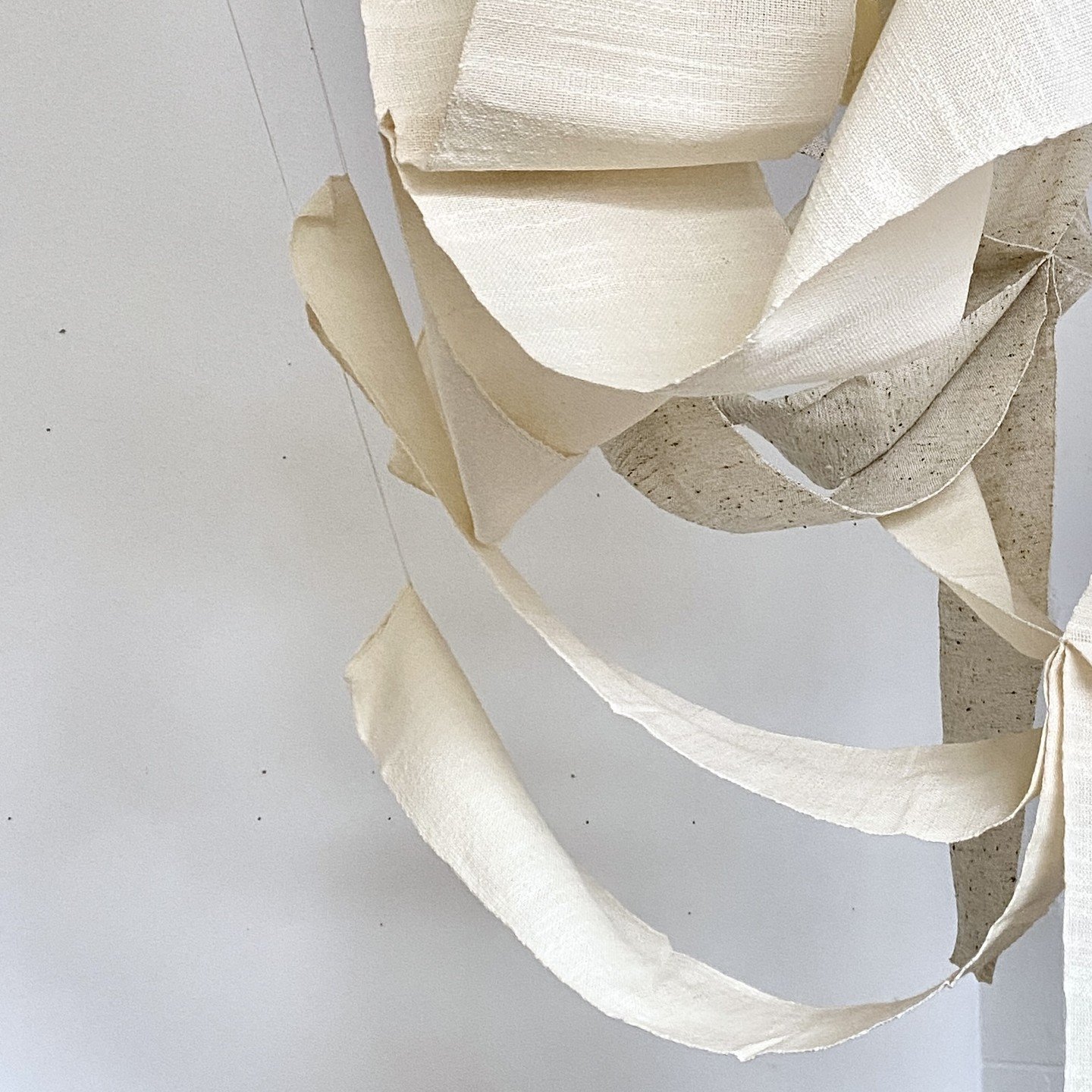 robustness to uncertainty | silk, cotton | 2019

of its parts | cardboard, acrylic, nails | 2024 (swipe for detail) 

These two pieces explore murmuration through my lens of focussing on the small parts that make up a whole - a flight path or an indi