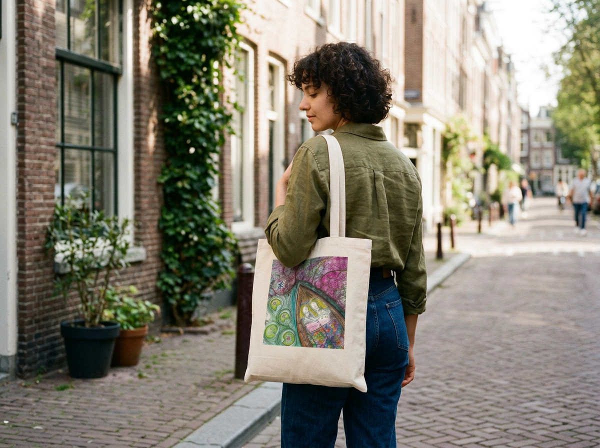 A Night on the River Natural Tote Bag