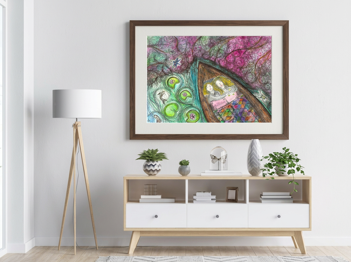 A Night on the River Print