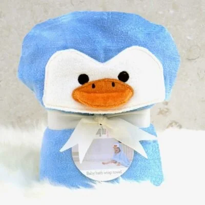 penguin baby hooded towel