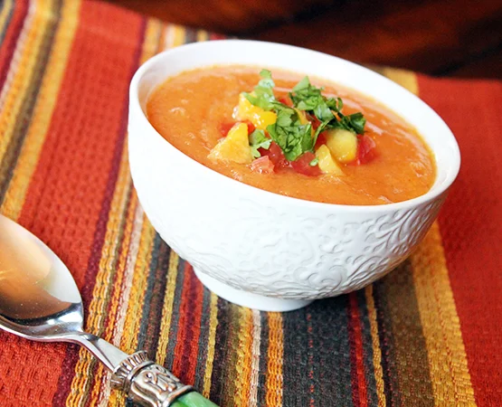 Chilled Heirloom Tomato & Peach Soup