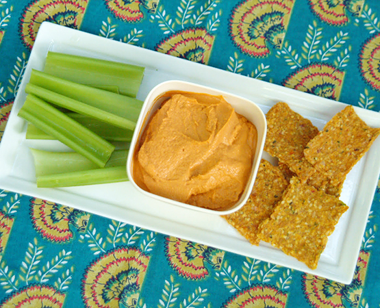 Not-so-Cheese Sauce and Corn Pepper Hemp Chips