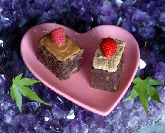 Applesauce Brownies with Walnut and Almond Cinnamon Maca Frostings