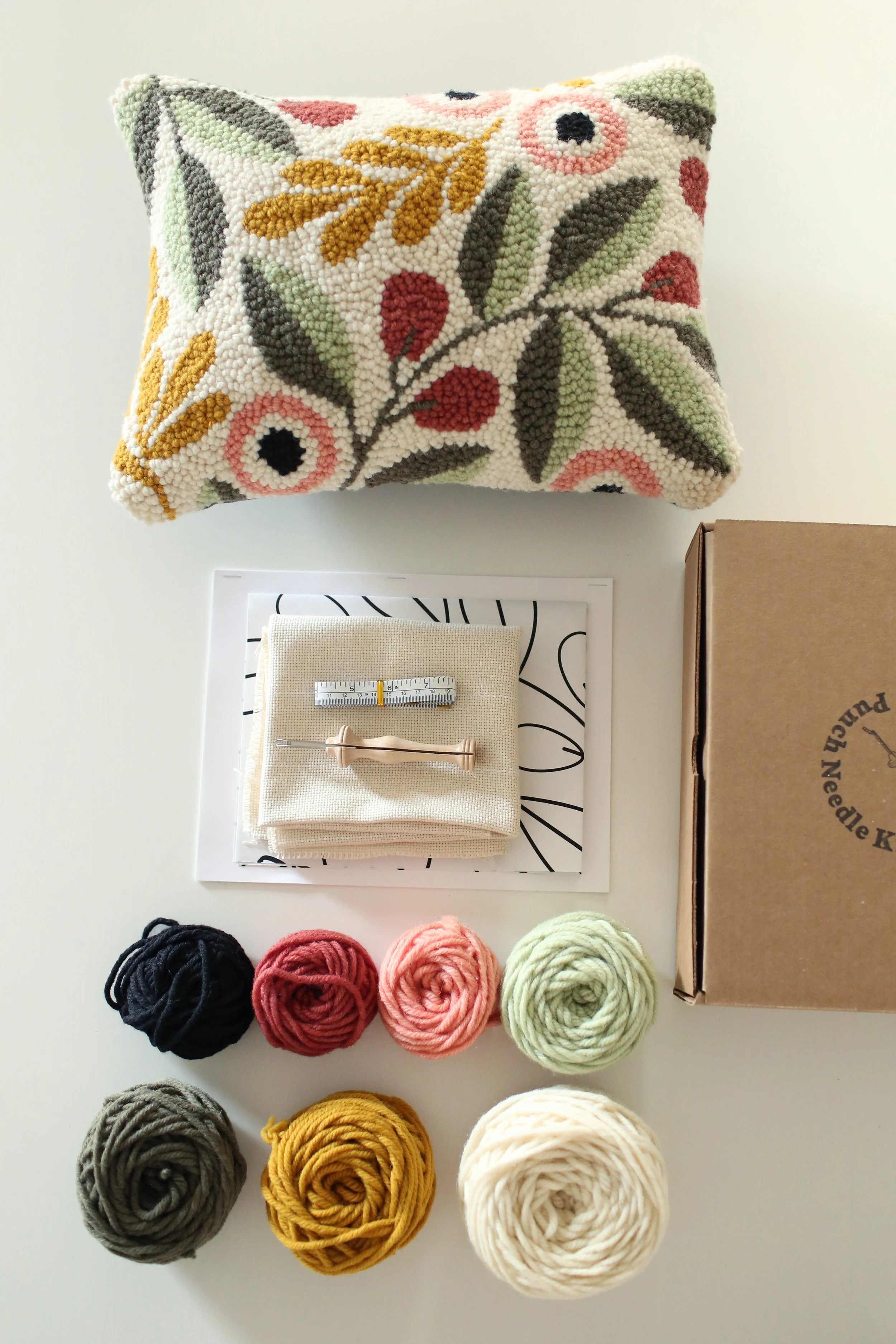 Summer Trails Punch Needle Cushion Kit Pinks & Cream — Fern's School