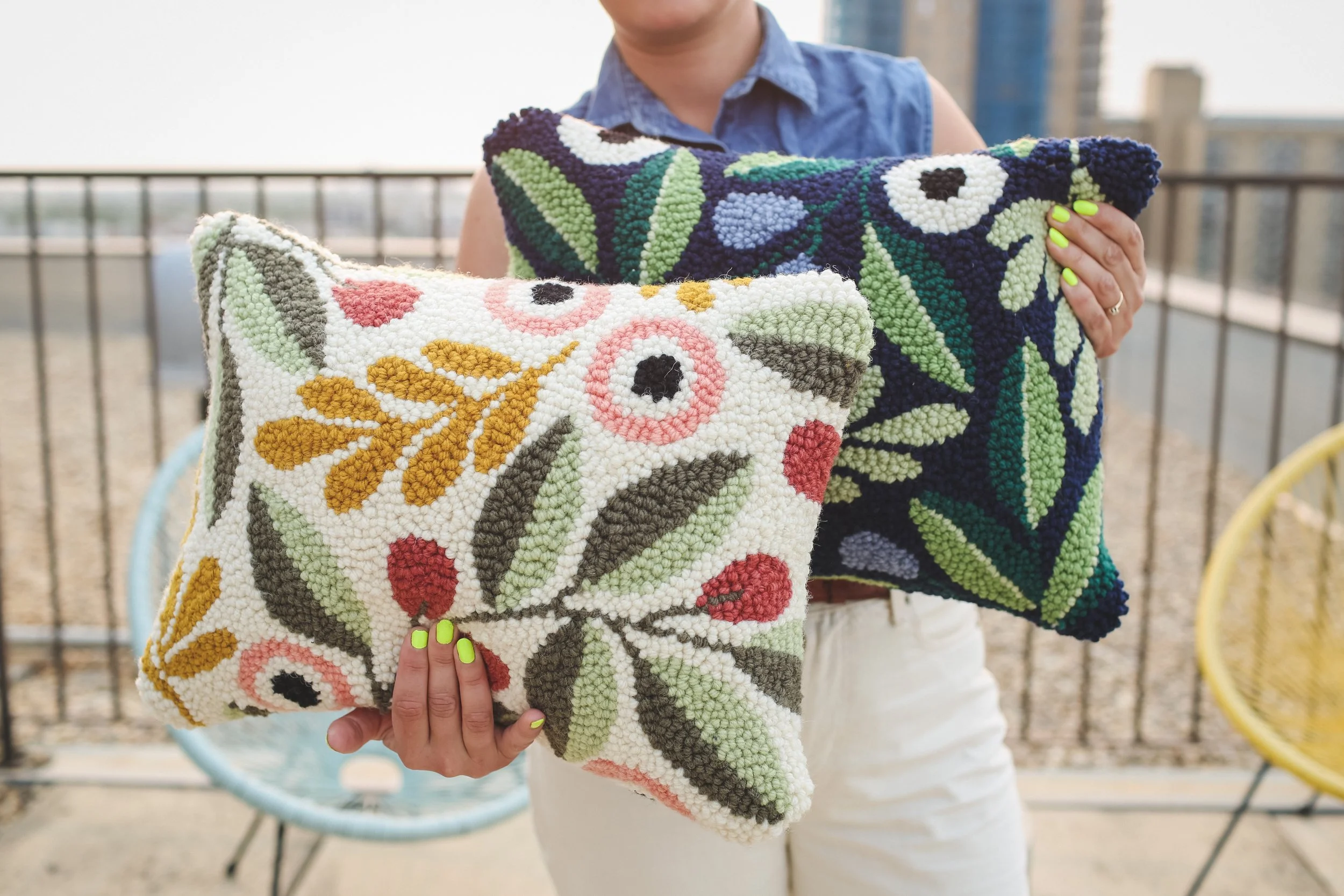 Summer Trails Punch Needle Cushion Kit Pinks & Cream — Fern's School