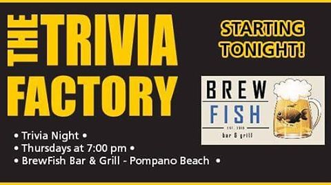 It's #throwbackthursday alright!! @BrewfishPompano is bringing back #TriviaNight TONIGHT! You won't wanna miss this event!! #Cheers 🍻
#TheTriviaFactory #trivia #thursday #throwback #brewfish #pompano #beach #florida #teamtrivia #thursdays #beer #win