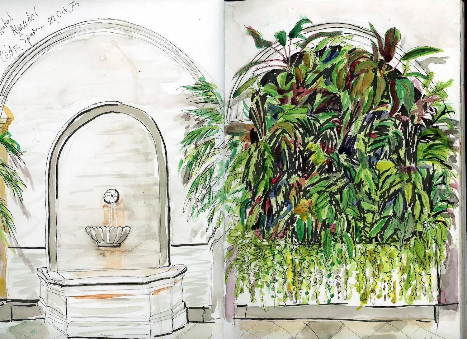 Lobby with living wall