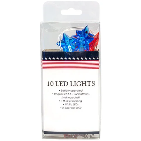 These patriotic string lights are a great addition to the stylish, and funky Edison bulbs you already have hanging on your patio.