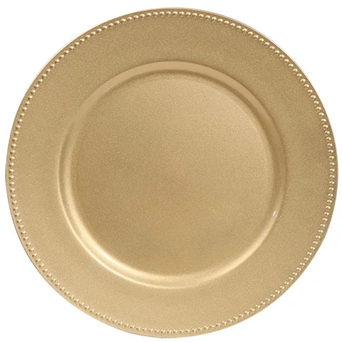 For extra glam, place a gold charger and permanent markers on guest tables so they can channel their inner artist and create a masterpiece to take home with them.&nbsp;