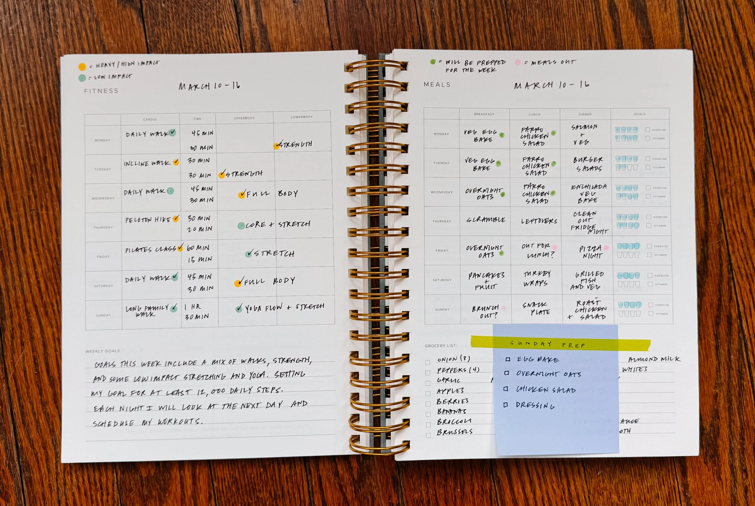 Layouts to Help Organize Your Week and Reach Your Goals