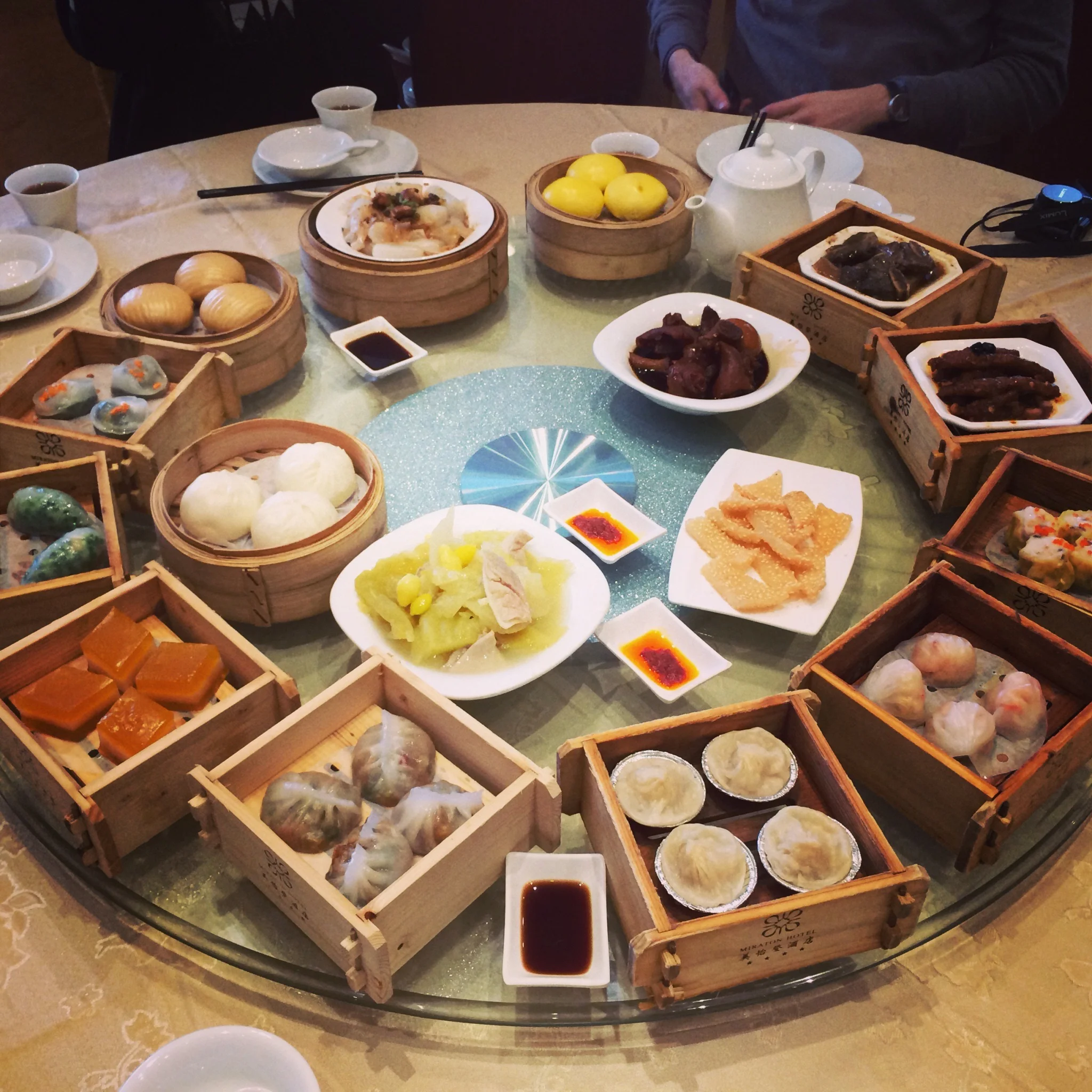 Dim Sum with a vendor in Guangzhou
