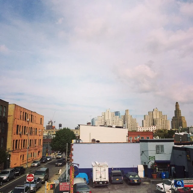 Not much to look at but plenty going on here. On the left, @proteusgowanus gallery;the production stage where FX show The Americans is filmed (I think), starring fine neighbor residing in Boerum Hill just to the north; @retrofret amazing guitars and 