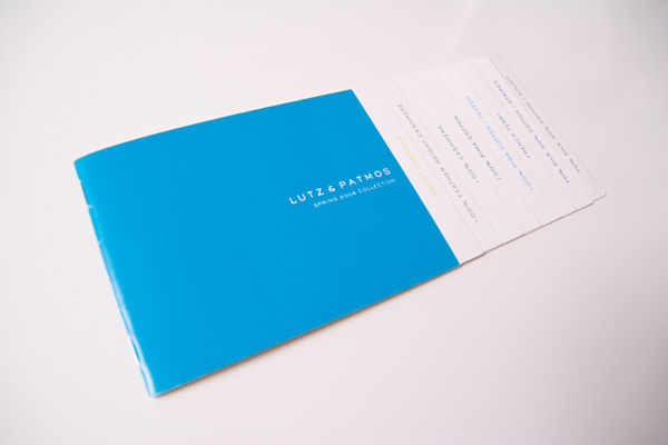  Spring collection look book organized by fabric type. 