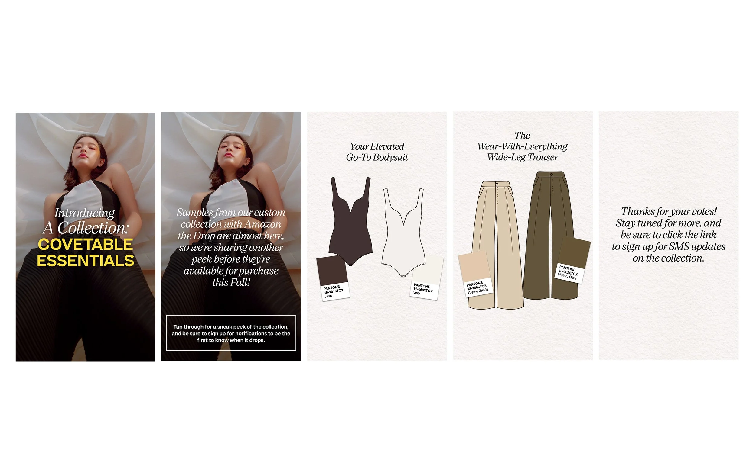  IG Story introducing a capsule collection with Amazon The Drop. 