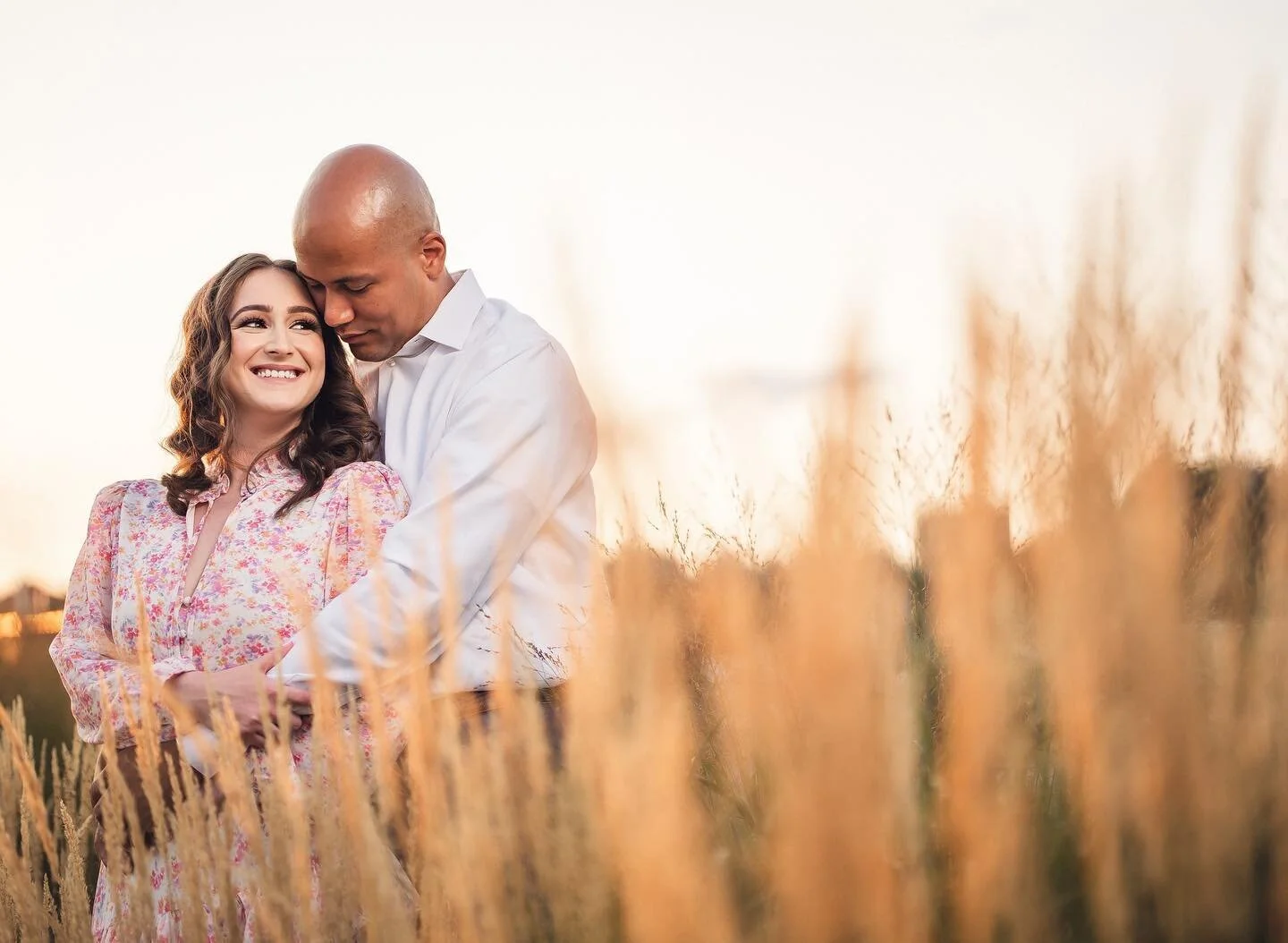 Recipe: A9 + 50mm @ f/1.2 + high-speed-sync + magbox + little area of grass that with careful composition we can make look like we&rsquo;re deep in nature instead of on a Weehawken rooftop + an awesome couple.