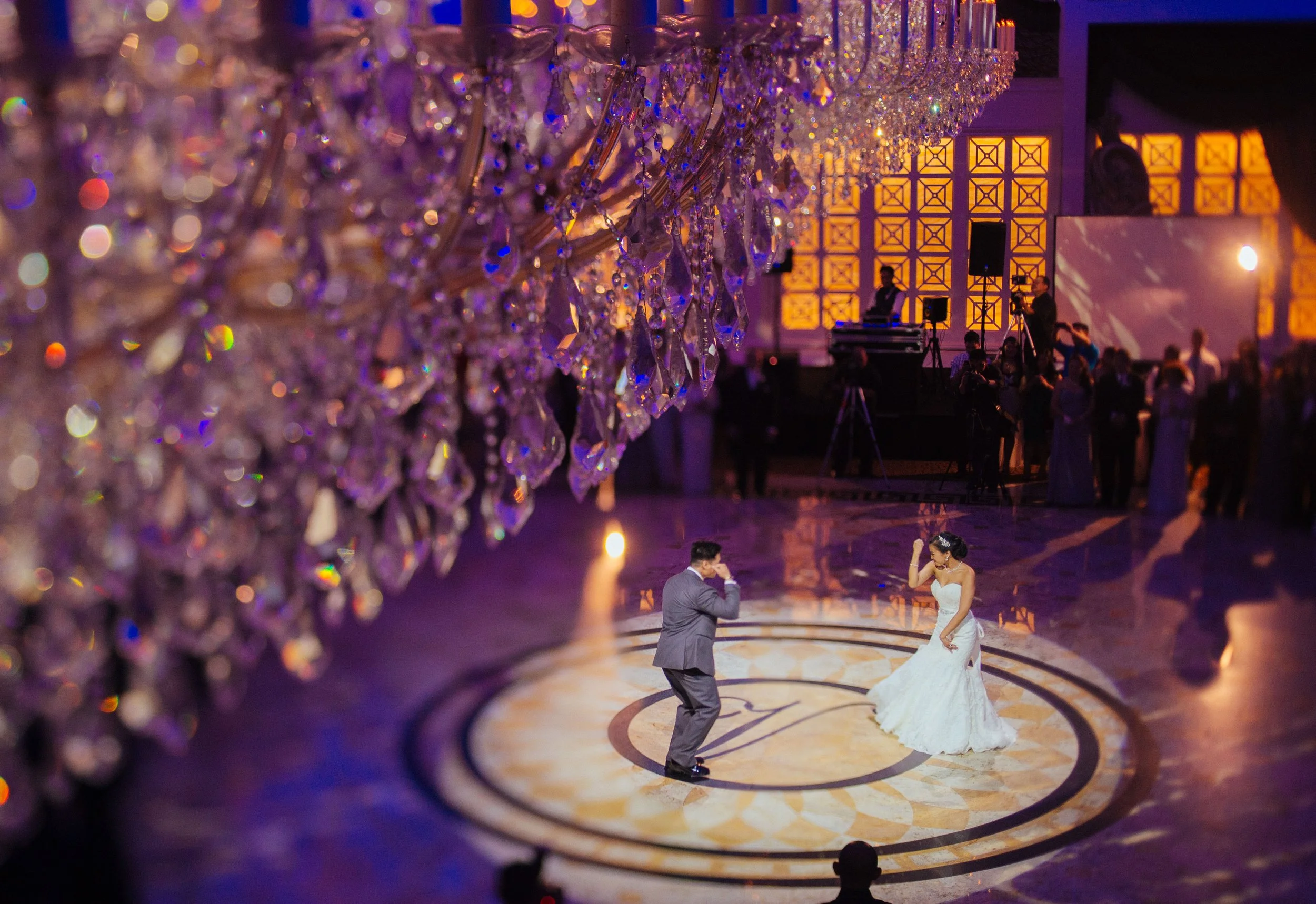 Dancing under chandeliers.JPG